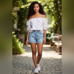 LC Waikiki Young Off-Shoulder Printed Top